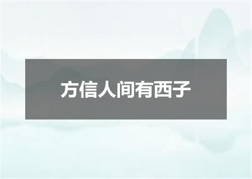 方信人间有西子