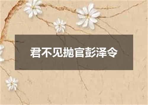 君不见抛官彭泽令