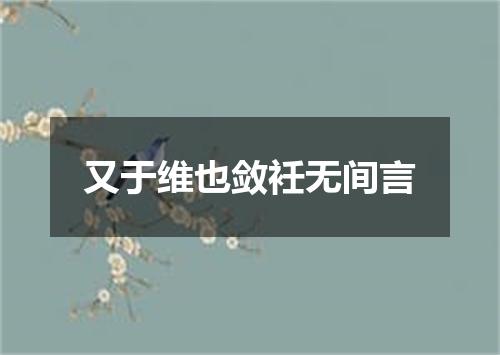 又于维也敛衽无间言