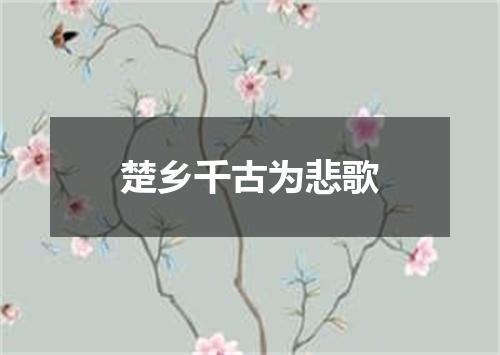 楚乡千古为悲歌