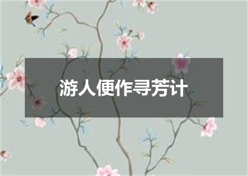 游人便作寻芳计