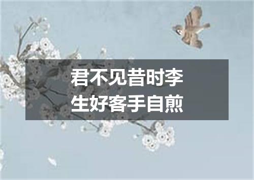 君不见昔时李生好客手自煎