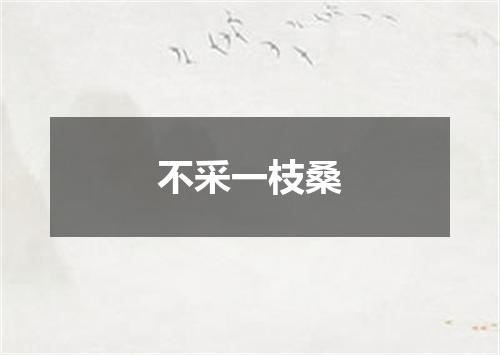 不采一枝桑