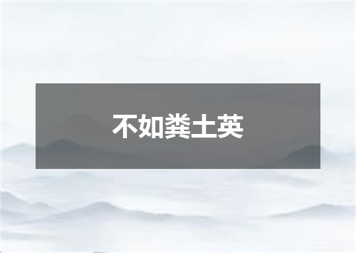 不如粪土英