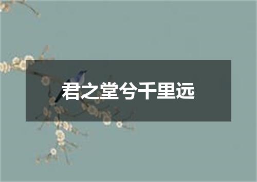 君之堂兮千里远