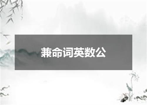 兼命词英数公