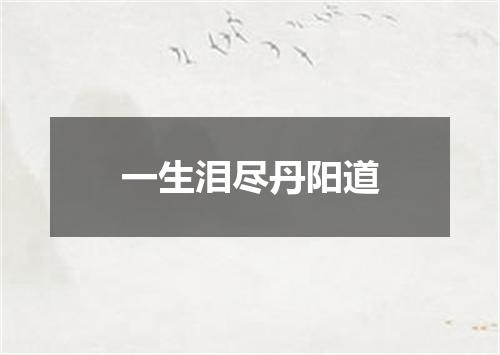 一生泪尽丹阳道