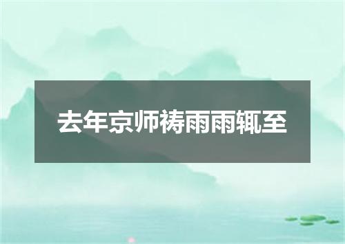 去年京师祷雨雨辄至