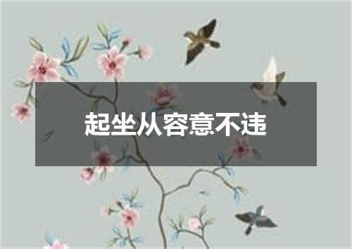 起坐从容意不违