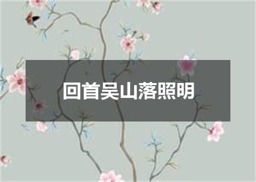 回首吴山落照明