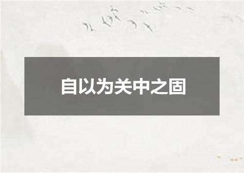 自以为关中之固