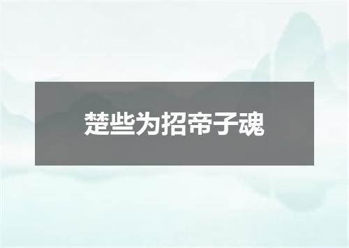 楚些为招帝子魂