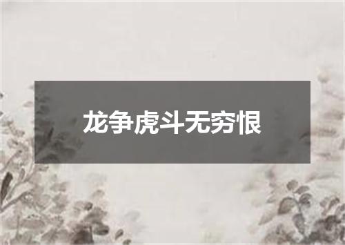 龙争虎斗无穷恨