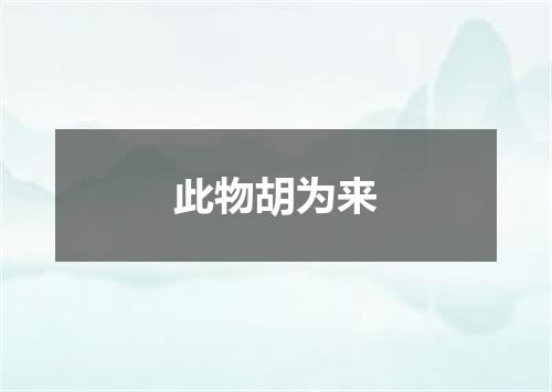 此物胡为来