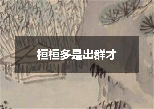 桓桓多是出群才