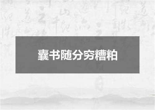 囊书随分穷糟粕