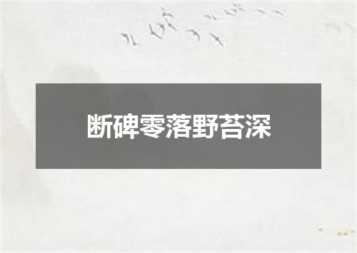 断碑零落野苔深