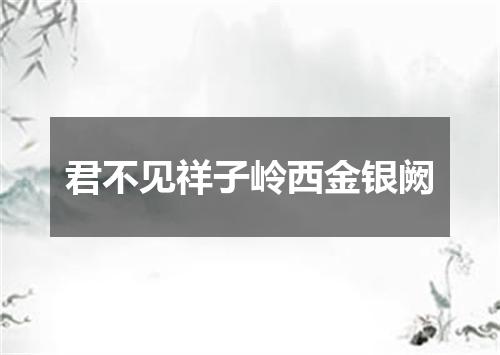 君不见祥子岭西金银阙