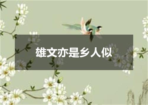 雄文亦是乡人似