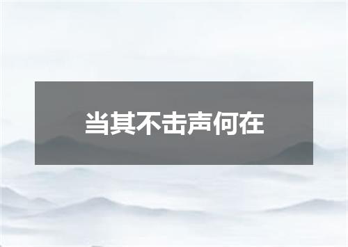 当其不击声何在
