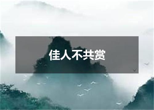佳人不共赏