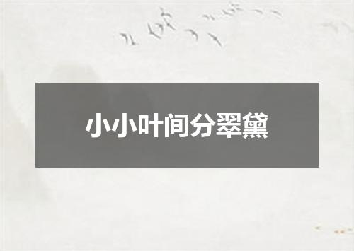 小小叶间分翠黛