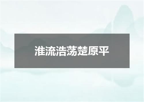淮流浩荡楚原平