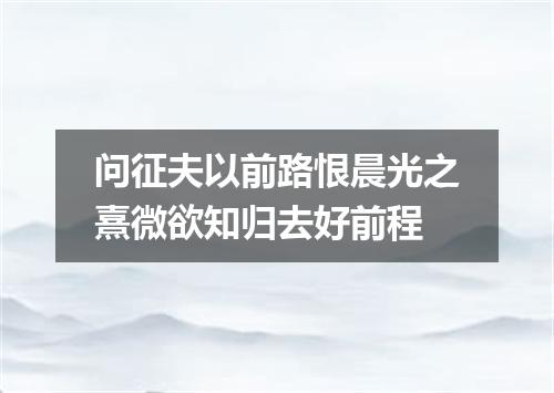 问征夫以前路恨晨光之熹微欲知归去好前程