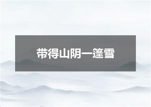 带得山阴一篷雪