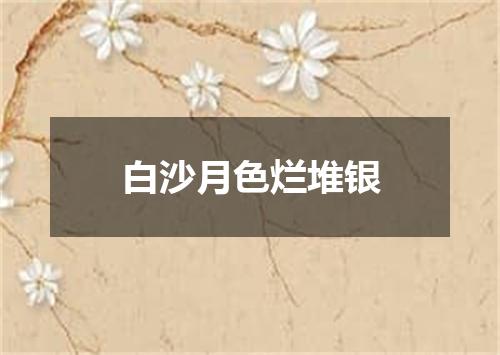 白沙月色烂堆银
