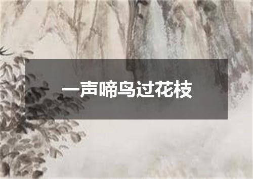 一声啼鸟过花枝