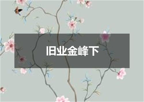 旧业金峰下