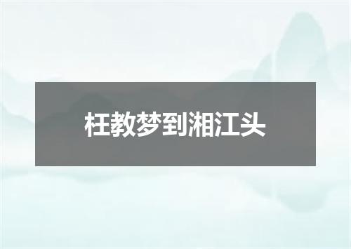 枉教梦到湘江头