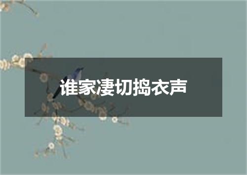 谁家凄切捣衣声