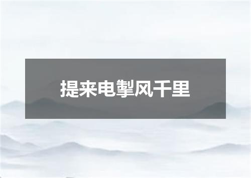 提来电掣风千里