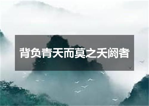 背负青天而莫之夭阏者