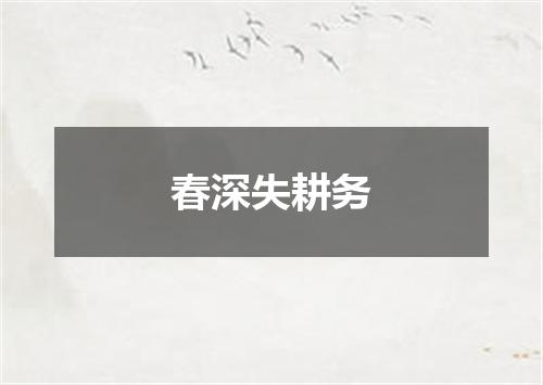 春深失耕务