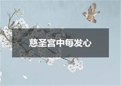 慈圣宫中每发心