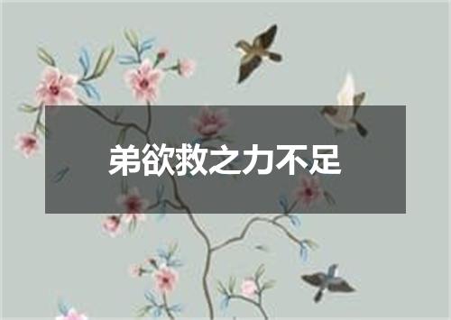弟欲救之力不足
