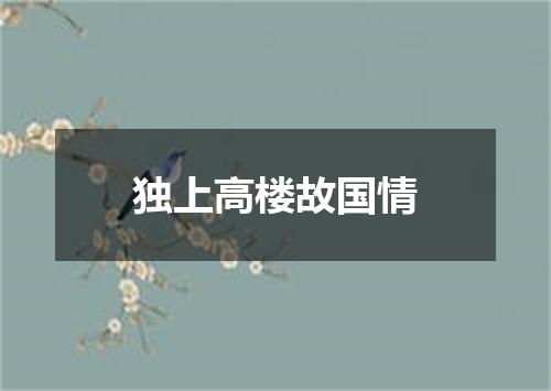 独上高楼故国情