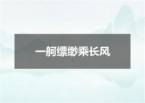 一舸缥缈乘长风