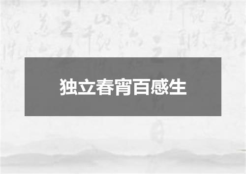 独立春宵百感生