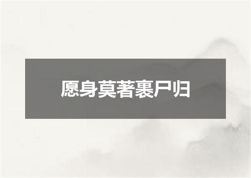 愿身莫著裹尸归