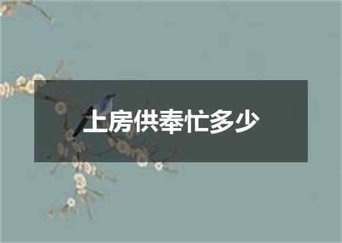 上房供奉忙多少