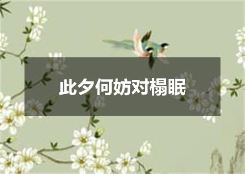 此夕何妨对榻眠