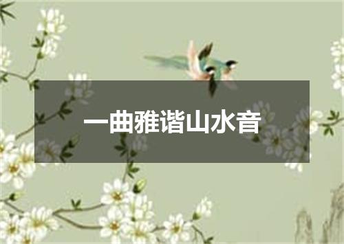 一曲雅谐山水音