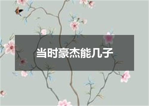 当时豪杰能几子