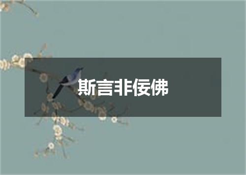 斯言非佞佛