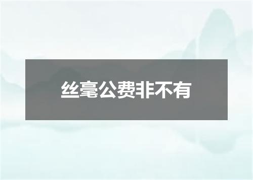 丝毫公费非不有