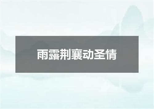 雨露荆襄动圣情
